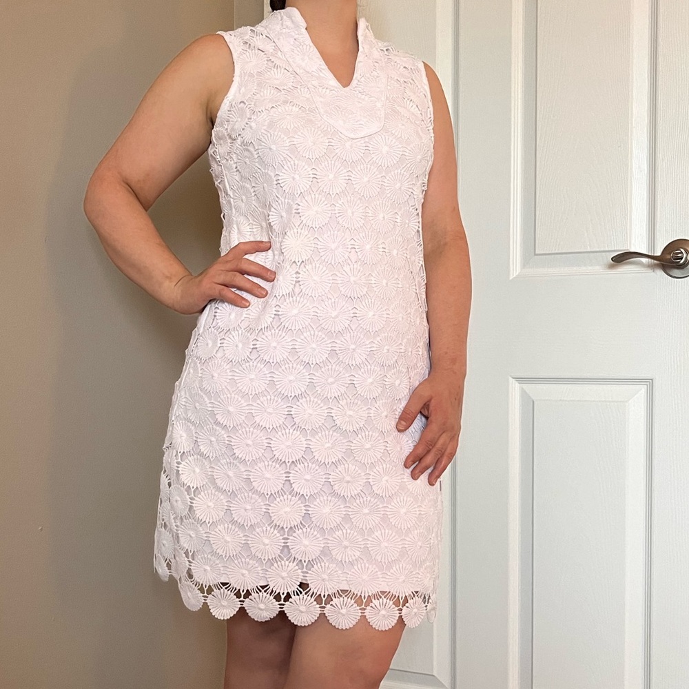 Charter Club White Sleeveless Sheath Dress Mock Neck